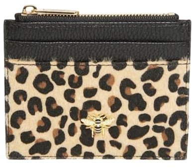 Alice Wheeler Porte-monnaie et cartes en cuir vegan Bee pour femme, léopard, Taille unique, Classique