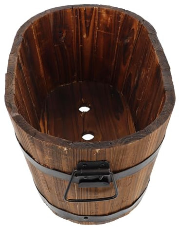 NULYLU Robuster Pflanzkübel aus Holzwerkstoff im Klassischen Design Multifunktionaler Rechteckiger Blumenkasten für Terrasse und Innenräume Natürlicher Stil für Gemüse und Grüne Pflanzen