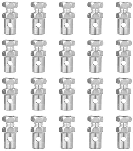 20Pcs 1/8 Throttle Brake Cable Ends, Throttle Cable Stops Locks Clamp Go Kart Brake Cable Ends for Motorcycle Motorized Bike Clutch Cable Bicycle Garden Lawn Mower Scooter Parts (Silver)