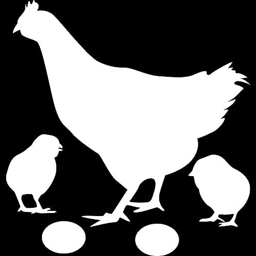 15 * 15,7 CM Huhn & Küken Auto Vinyl Aufkleber Aufkleber Zubehör(Silver)