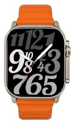 XINDADA 2024 New AMOLED H15 Ultra+ Smart Watch 49MM 1GB Rom Series 10 Hello Plum ChatGPT Compass NFC Music Bluetooth Call Plus Smartwatch Men Upgraded Version Hello Watch 3 (Orange)