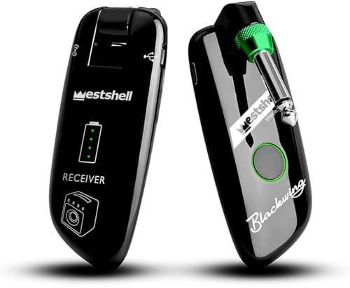 Westshell Kabelloses Gitarrensystem, digitaler Gitarren-kabelloser Senderempfänger, wiederaufladbares Gitarren-Funksystem mit starker Anti-Interferenz-Fähigkeit für E-Gitarre, Bass und mehr