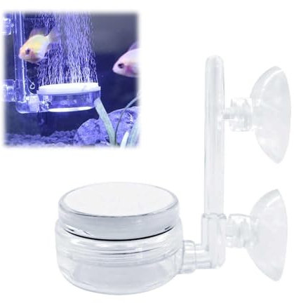Diffuseur d'air pour Aquariophilie, Aquarium Pierre a Air, Decoration Aquarium, Pierre à Bulles utilisé dans Les Aquariums et Les Pompes hydroponiques avec vanne de contrôle et ventouses (35 mm)