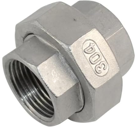 HBGNZU Raccord de Union en Acier Inoxydable SS304, raccord de Tuyau en Fonte à Filetage Femelle BSP, 1 pièce(3/4)
