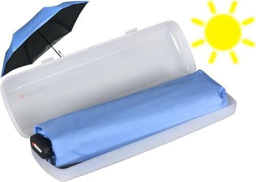 Knirps Taschenschirm US.050 Ultra Light Slim Manual mit UV- und Hitzeschutz im Etui - blau-schwarz