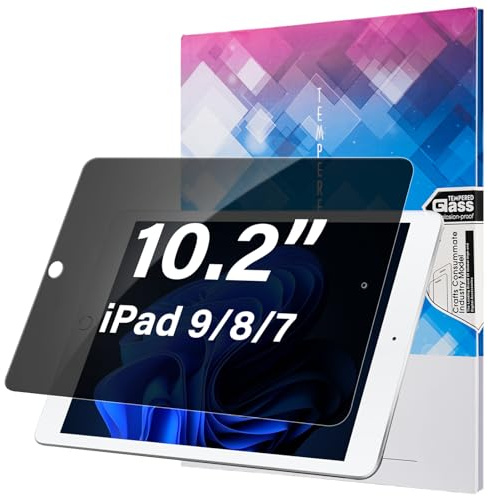 Miieadoo 360°Privacy Screen Protector for iPad 9th/8th/7th Generation Case 10.2 inch Anti-Spy Tempered Glass Screen Film,Anti-Scratch, Anti-Fingerprint, Anti-Blue light