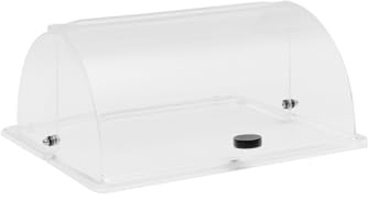 APS 11061 GN Rolltophaube passend für 1/2 GN-Behälter, leichtgänging auf- und zuklappbar, schwarzer Griff aus Zinkdruckguss, Made in Germany