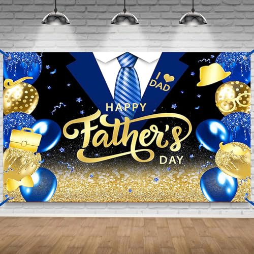 Happy Fathers Day Banner Hintergrund, Happy Fathers Day Dekorationen, I Love Dad Schild Banner, große Fotostudio-Requisiten, Partyzubehör, 180 x 111 cm