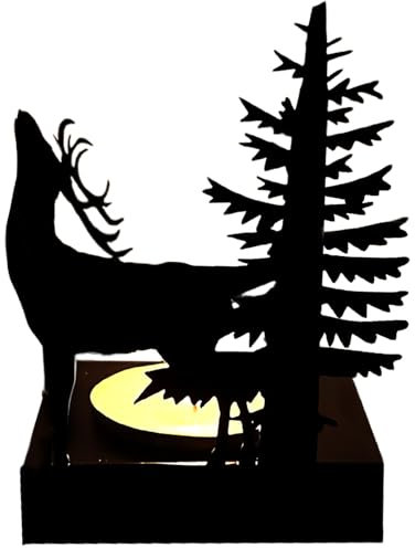 Porta di candele di Natale, portacandele per la foresta di renne, portacandele, metallo di ferro resistente al calore, decorazione natalizia di renne per centrotavola da tavolo