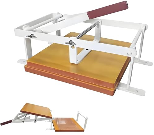 Manual Flatbed Press, 12x12 Inch Lino Block Printing Press Machine, with Double Lever Arm and Double Positioning Shaft Hole, Height Adjustment,for Woodblock Ink,Linoleum Cutting