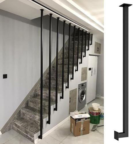Kit Corrimano Per Scale Interne - Ringhiera Moderna In Metallo, Palo Balaustra A L Ferro Battuto, Gradini Con Montaggio Parete Laterale, Balcone Ingresso E Cortile Della Casa(1.6ft/50cm)