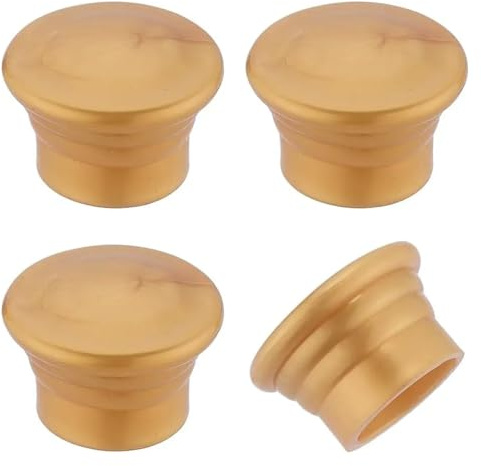 TXLEAPEY 4Pcs Gardinenstange Abdeckung Gold Pole End Stecker 28mm Kunststoff Spalte Geformt Stopper Ersatz Endstücke