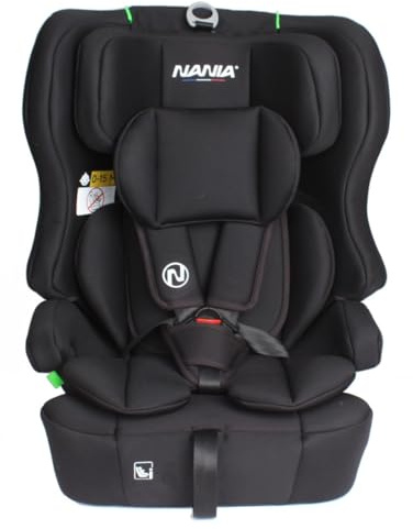 Nania Kindersitz Rio I-size 76-150 cm, Gruppe 1/2/3 von 9 bis 36 kg, 15 Monate bis 12 Jahre, verstellbare Kopfstütze, 5-Punkt-Sicherheitsgurt, abnehmbarer Bezug, Befestigung mit Gürtel (Rio)