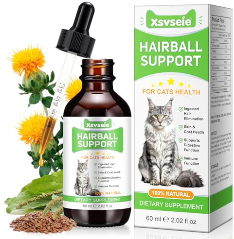 Anti Boule de Poil Chat, La Balle de Cheveux du Chat soutient Les Gouttes - Aide à gérer Les Poils de Votre Pets, Contient des ingrédients naturels et des vitamines - Cat Grass Flavor