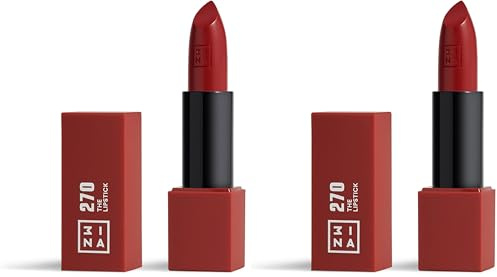 3INA MAKEUP - The Lipstick 270 - Dunkelrot Matte Lippenstift - Matt Lippen-Stift mit Vitamin E und Shea Butter- Langanhaltender Hochpigmentiert Creme - Vanille-Duft - Vegan - Cruelty Free