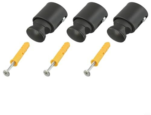 Lot de 3 supports de radiateur de rechange pour sèche-serviettes - Fixation murale - Noir