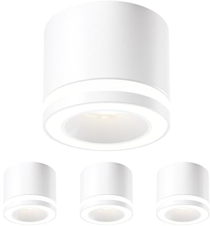 mega lumen 3er Deckenspots Schwarz, LED Aufbauspot Dimmbar Deckenstrahler | LED Spots 230V Blendfrei, Aufbaustrahler, LED-Modul 5W 550lm CRI90+, 3000K/4000K/6500K, für Küche Flur Wohnzimmer, Ø70x60mm
