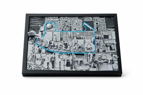 Alupedia 3D Motorsport Las Vegas Rennstrecken Wandbild – Hochwertiger 3D-Druck Tablo (18×24cm) – Rennkunst Deko für Wand, Büro & Geschenk