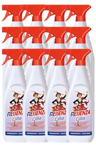 Olè Ressenza Detergente Profumato 750 ml - Profumatore Ambiente 5 in 1 Spray Igienizzante Multiuso per Pavimenti e Superfici - Profuma, Igienizza, Deodorizza, Deterge e Spolvera - Lilla (12 Unità)