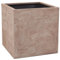 VIVANNO Pflanzkübel Fiberglas Block Frostsicher - 40x40x40 cm - Gestreift Beige - Blumenkübel Quadratisch für Draußen und Drinnen