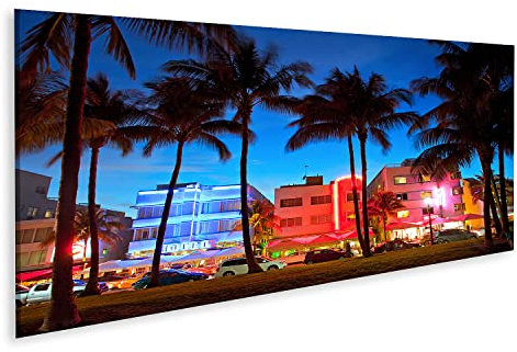 islandburner Bild auf Leinwand Miami Beach Florida Hotels Restaurants Sunset Ocean Drive Nachtleben Bilder Wandbilder Poster