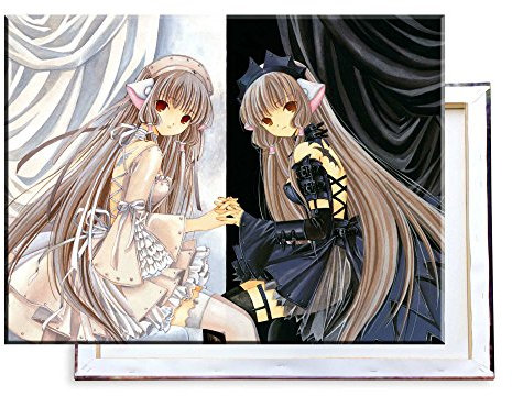 Unified Distribution Anime & Manga - Chobits Black&White - 80x60 cm - Bilder & Kunstdrucke fertig auf Leinwand aufgespannt und in erstklassiger Druckqualität