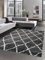 CARPETIA Shaggy Teppich Wohnzimmerteppich Hochflor Langflor Rauten grau Creme Größe 120x170 cm