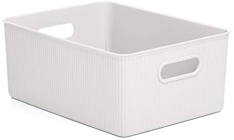 TATAY Baobab Large Multi-Purpose Storage Basket with Capacity for 15 Litres, White, 29.4 x 38.5 x 16