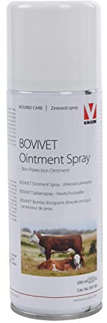 KRUUSE BOVIVET Salbenspray für Tiere, Zinkoxid Salbenspray (Schutz vor Sepsis und Anderen schädlichen Einwirkungen der Haut, umweltfreundliches Wundspray, Inhalt: 200 ml)