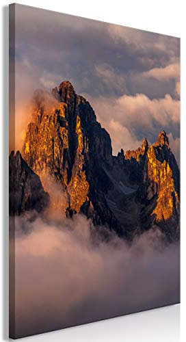 decomonkey Bilder Berge 40x60 cm 1 Teilig Leinwandbilder Bild auf Leinwand Vlies Wandbild Kunstdruck Wanddeko Wand Wohnzimmer Wanddekoration Deko Landschaft Gebirge