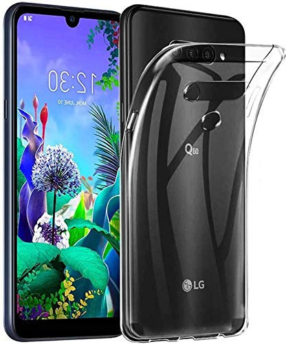 REY - Pack 3X Transparent Silikonhülle TPU für LG Q60 - LG K50, Handyhülle Premium Kratzfest TPU Durchsichtige Schutzhülle, Ultradünne 0,33 mm