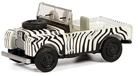 Schuco Land Rover 88, ohne Softtop, Modellauto, 1:87, weiß/schwarzes Zebra-Design