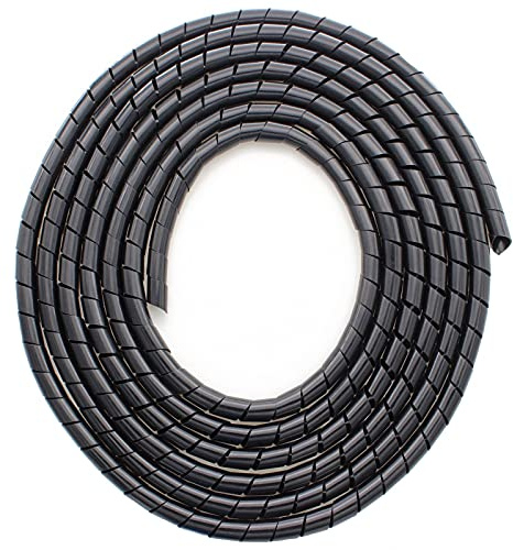CSZD Spiral Cable Wrap,10ft – 1/4 inch Spiral Wire Wrap Cord Covers Bundle Sleeve Hose for PC TV Computer Electrical Wire Organizer,Tangle Stop Cord Cover and Detangler,Black