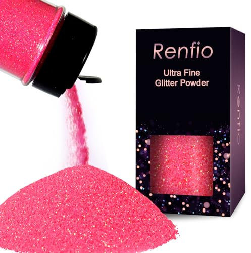 Renfio Glitzer Powder, 1.75 Oz (50g) glitzer gesicht, 1/128 0.008 0.2mm Ultra Fine Glitzerpulver For Garten Deko, Glitzer Basteln, Nail Powder, Body Glitzer Haare - Fluoreszierendes Lila