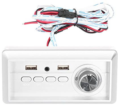 Mini Amplificador de Potencia Bluetooth 5.0, Reproductor de Panel de Audio MP3, 5 W × 2 con Entrada AUX / USB / Bluetooth, Receptor de Audio Inalámbrico, Tarjeta de Sonido para PC con Fuente de Alimen