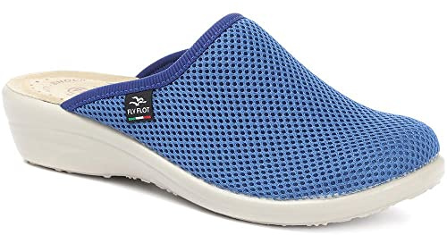 Fly Flot Wide Fit Clogs - Denim Blue Size 7