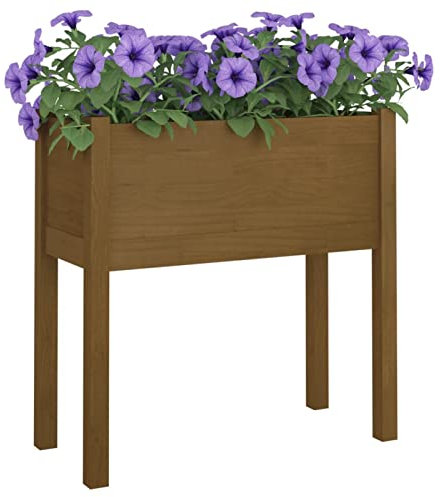 Gecheer 2 pz Fioriere da Giardino,per Esterno,Alte,in Legno Massello di Pino,31x31x70 cm,70x31x70 cm,Fioriera da Esterno Terazzo Balcone,Fioriera Grande,Fioriera in Legno,Fioriera Alta