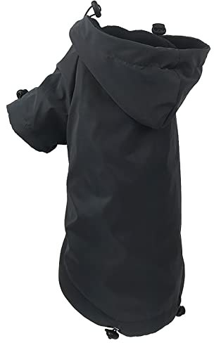 Tonsee Accessoire Hundepullover Kleine Hunde Kapuzenpullover für, Regenmantel,, schillernde Jacke, verdickte, Herbst-Winter-Jacke und, Winter Hundemantel Mit Geschirr (Black, L)