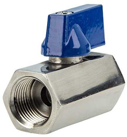 tecuro Edelstahl V4A (AISI 316) Mini - Kugelhahn 1/4 Zoll IG/IG nach ISO 228, 40 bar - 40514