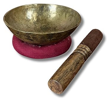 Bol chantant pleine lune Tibet Népal Himalaya Fullmoon gravé avec coussin et raclettes