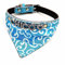 Bandana Hundehalsband und Hundehalstuch mit Namen aus Strass-Buchstaben, Leder Türkis/S 24-30cm