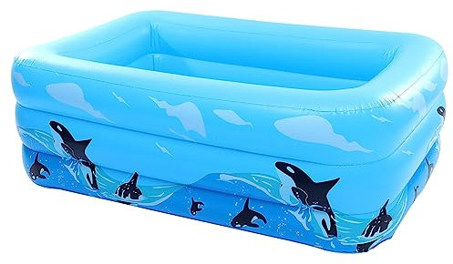 Yardwe Aufblasbares Kinderplanschbecken Rechteckiges Schwimmbadspielzeug Aus Hochwertigem PVC-Material Mit Cartoon-Motiv Für Wasserspaß Im Freien