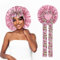 Ouligay Satin Sleep Cap Hair Bonnet Hair Wrap for Sleeping Satin Hair Bonnets Shower Caps for Women Shower Cap with Band for Curly Hair Sleeping(Pink)