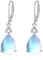925 Sterling Silber Mondstein Ohrringe für Damen - Hängend Tropfen Ohrhänger Schmuck Geschenke (L-Zirkonia-Mondstein)