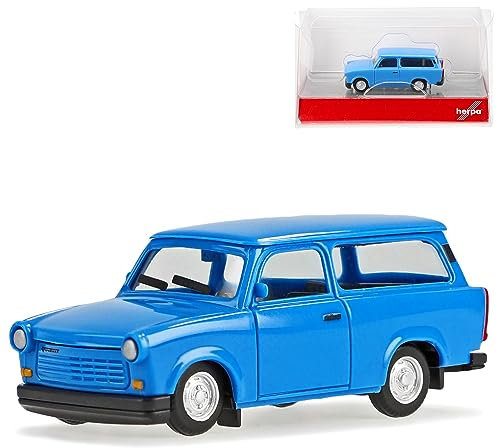 Trabant 601 1.1 Kombi Universal Blau 1964-1990 H0 1/87 Herpa Modell Auto mit individiuellem Wunschkennzeichen