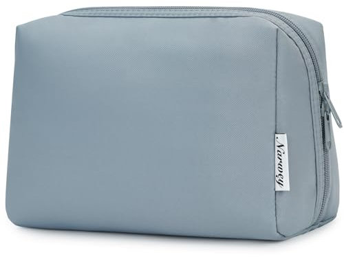 Narwey Groß Kulturbeutel Damen Schminktasche Kosmetiktasche Travel Cosmetic Organizer für Frauen Mädchen(Groß,Graublau)