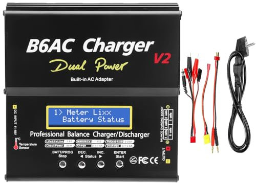 WANGCL Chargeur de Batterie Lipo 80W 7A, Chargeur d'équilibre, déchargeur 1S-6S, Chargeur de Batterie numérique pour Voiture RC, hélicoptère, Drone