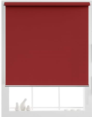 Doppelrollo Klemmfix ohne Bohren 115 x 240 cm Ohne Bohren verdunkelnd, Thermo Rollo Verdunkelungsrollo, Seitenzugrollo Verdunkelung für Fenster, für Alle Türen und Fenster, Rot