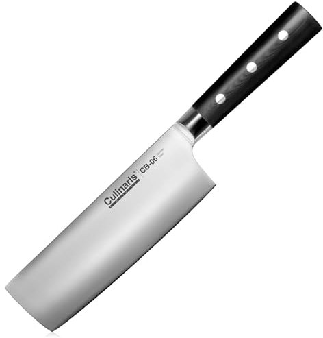 Culinaris Nakiri, Klingenlänge 17 cm aus hochwertigem Deutschen Edelstahl. Profi Gemüsemesser Küchenmesser mit dreifach genietetem ergonomischen Hartharz Griff
