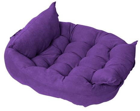 Lukery Hundebett Katzenbett Flauschig Rund aus Plüsch, Kuscheliges Donut Hundekissen und Katzenkissen Weiches Plüsch Hundeliege für Kleine, Mittelgroße und Große Haustiere (M-38x35cm,Lila)